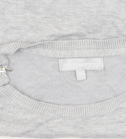 Womens UK Size 12 Red Herring Grey Pullover Jumper
