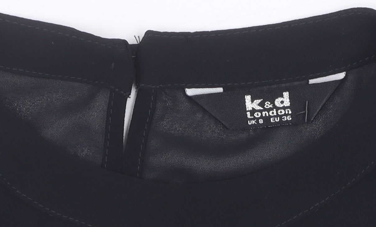 Womens UK Size 8 k&d London Black  Blouse