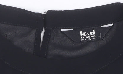Womens UK Size 8 k&d London Black  Blouse
