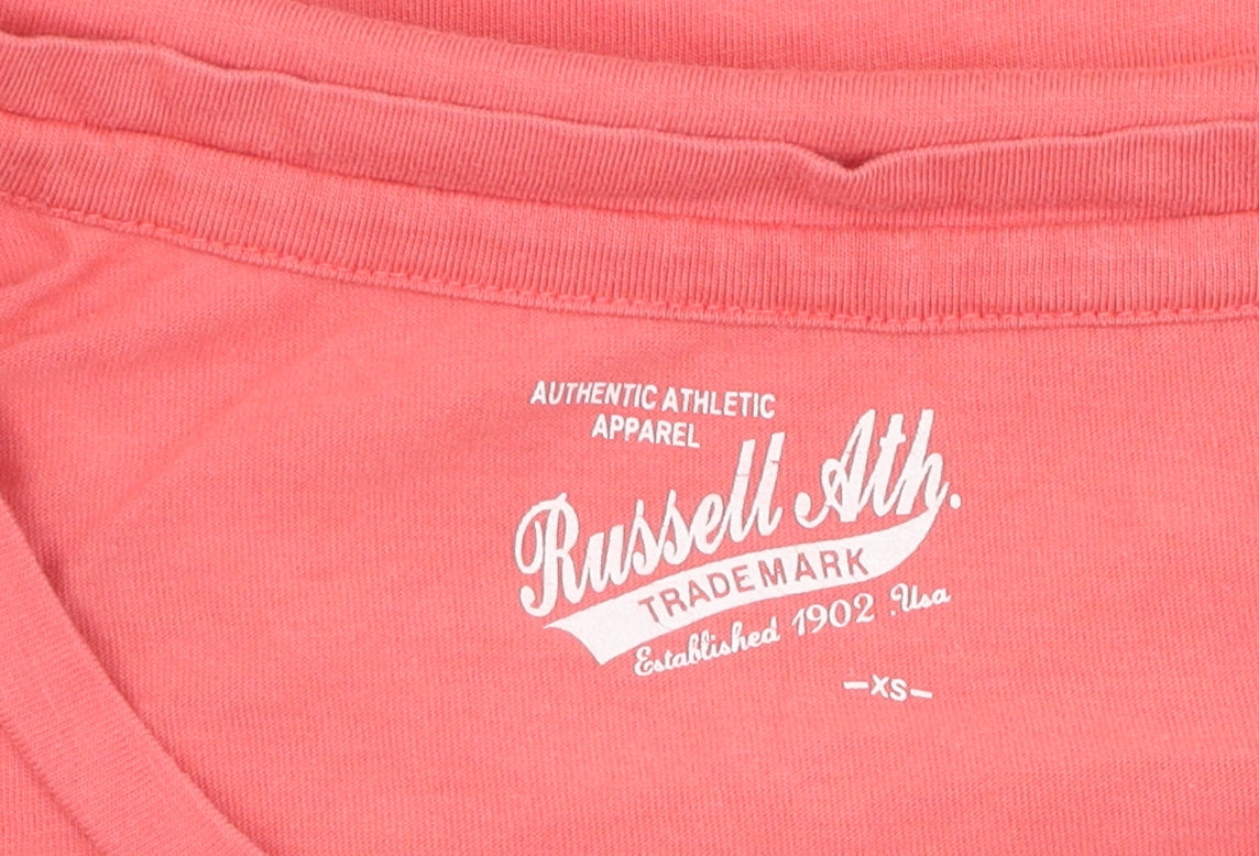 Russell Athletic Women's Pink Studded T-Shirt XS