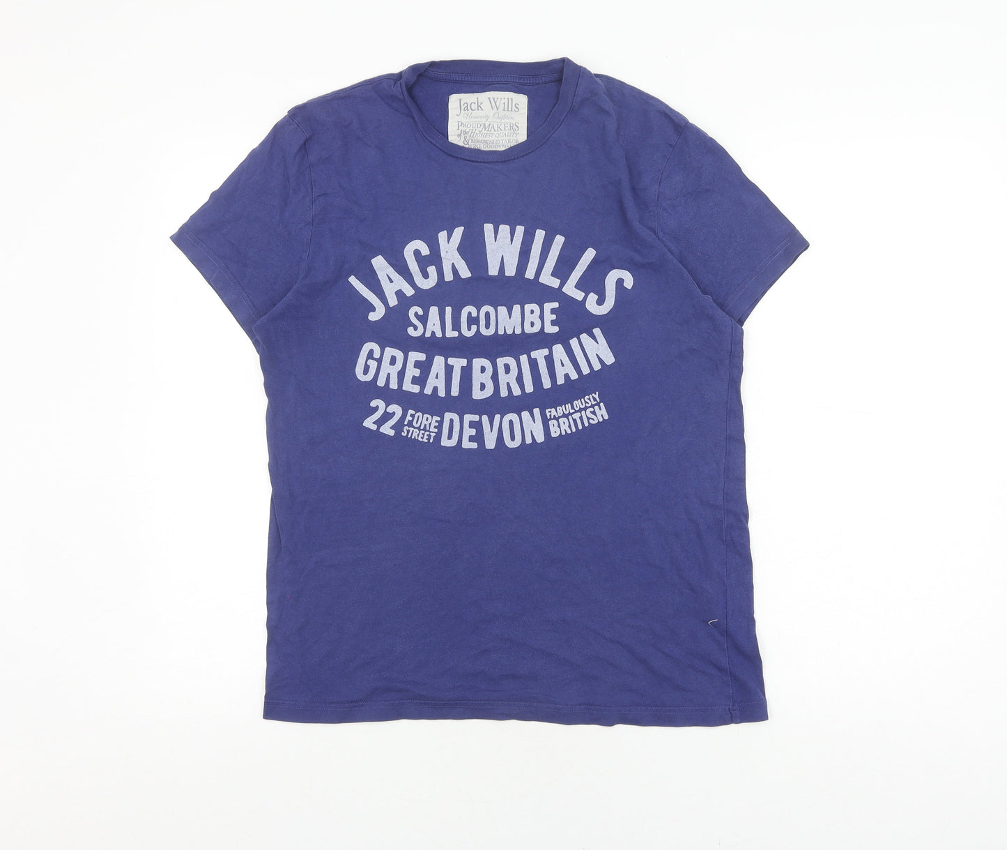 Jack Wills Men's Blue Cotton T-Shirt Size S