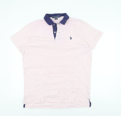 Unisex Adults UK Size XL U.S. Polo Assn. Pink Basic Polo