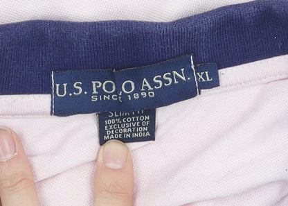 Unisex Adults UK Size XL U.S. Polo Assn. Pink Basic Polo