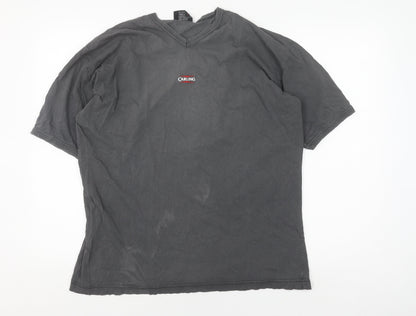 Carling Men's Grey V-Neck T-Shirt, Short Sleeve, One Size