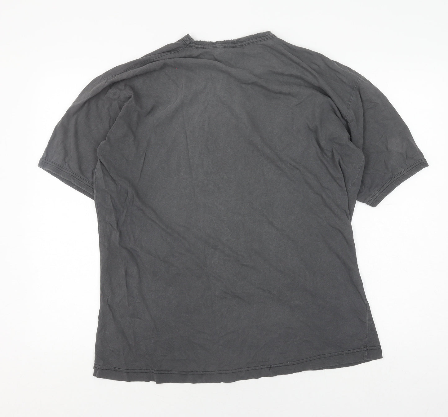 Carling Men's Grey V-Neck T-Shirt, Short Sleeve, One Size