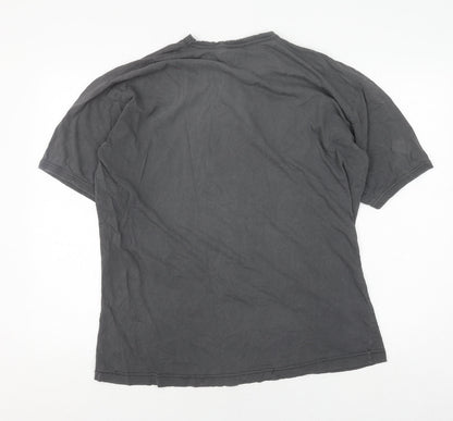 Carling Men's Grey V-Neck T-Shirt, Short Sleeve, One Size
