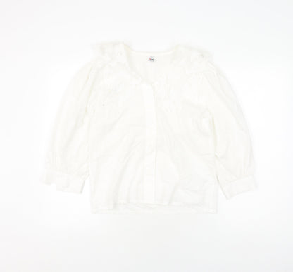 Womens UK Size 6 tru White Basic Blouse