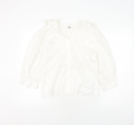 Womens UK Size 6 tru White Basic Blouse