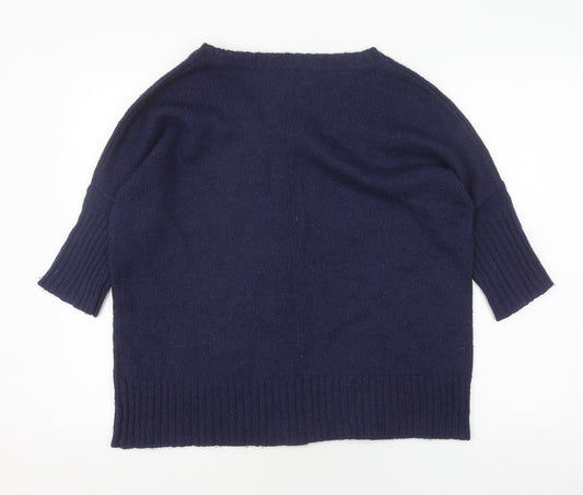 Gap Women's Blue Pullover Jumper, Size M, V-Neck Knit