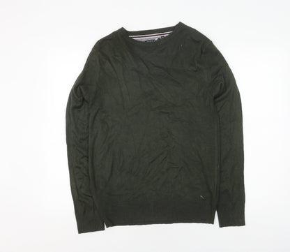 Brave Soul Men's Green Pullover XS Jumper Crew Neck Acrylic