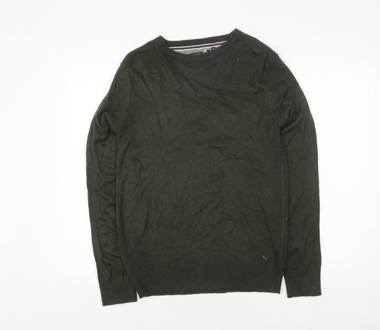 Brave Soul Men's Green Pullover XS Jumper Crew Neck Acrylic