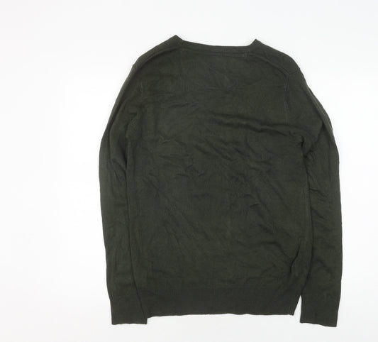 Brave Soul Men's Green Pullover XS Jumper Crew Neck Acrylic