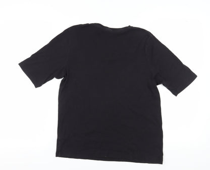 Womens UK Size 14 Cotton Traders Black Basic T-Shirt