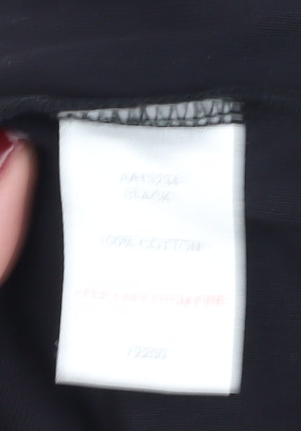 Womens UK Size 14 Cotton Traders Black Basic T-Shirt