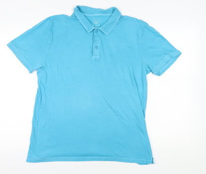 Gap Men's Blue Polo Shirt L Regular Short Sleeve