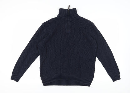 Maine New England Men's Blue High Neck 1/2 Zip Pullover S