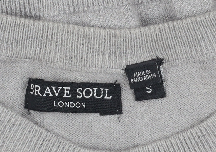 Womens UK Size S Brave Soul Grey Cardigan Jumper