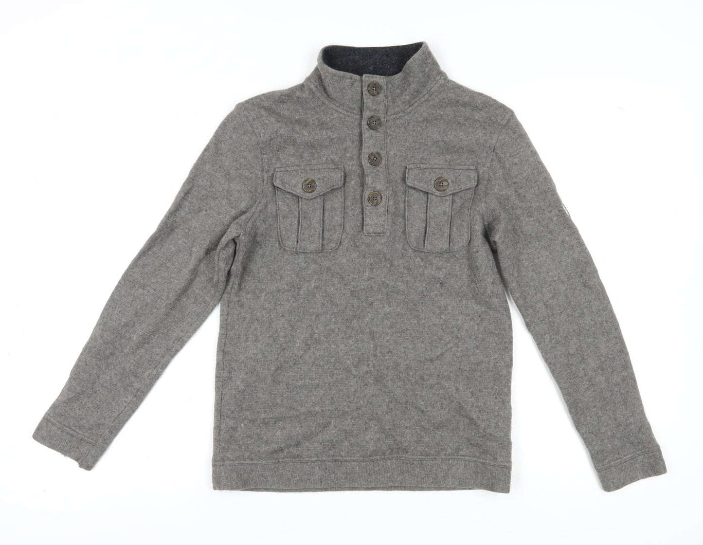 Merrell Men's Grey S Henley Jumper with Buttons