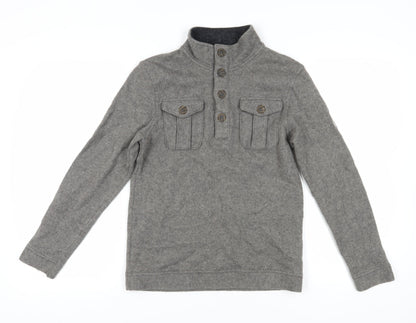 Merrell Men's Grey S Henley Jumper with Buttons