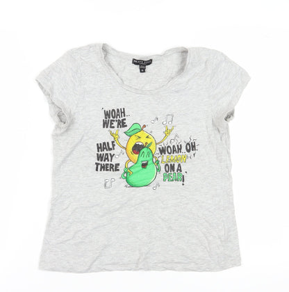 Brave Soul Women's Grey T-Shirt M Casual Fun Design