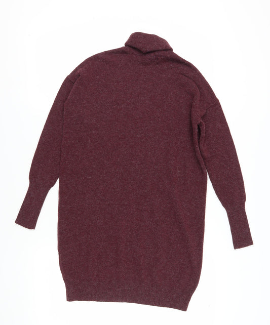 Vero Moda Women's Red Roll Neck Knit Dress