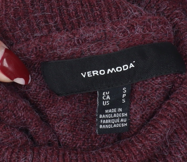 Vero Moda Women's Red Roll Neck Knit Dress