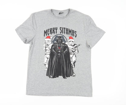 Star Wars Men's Grey Christmas T-Shirt M