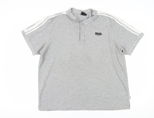 Lonsdale Men's Grey 2XL Polo Shirt - Short Sleeve, Regular Fit