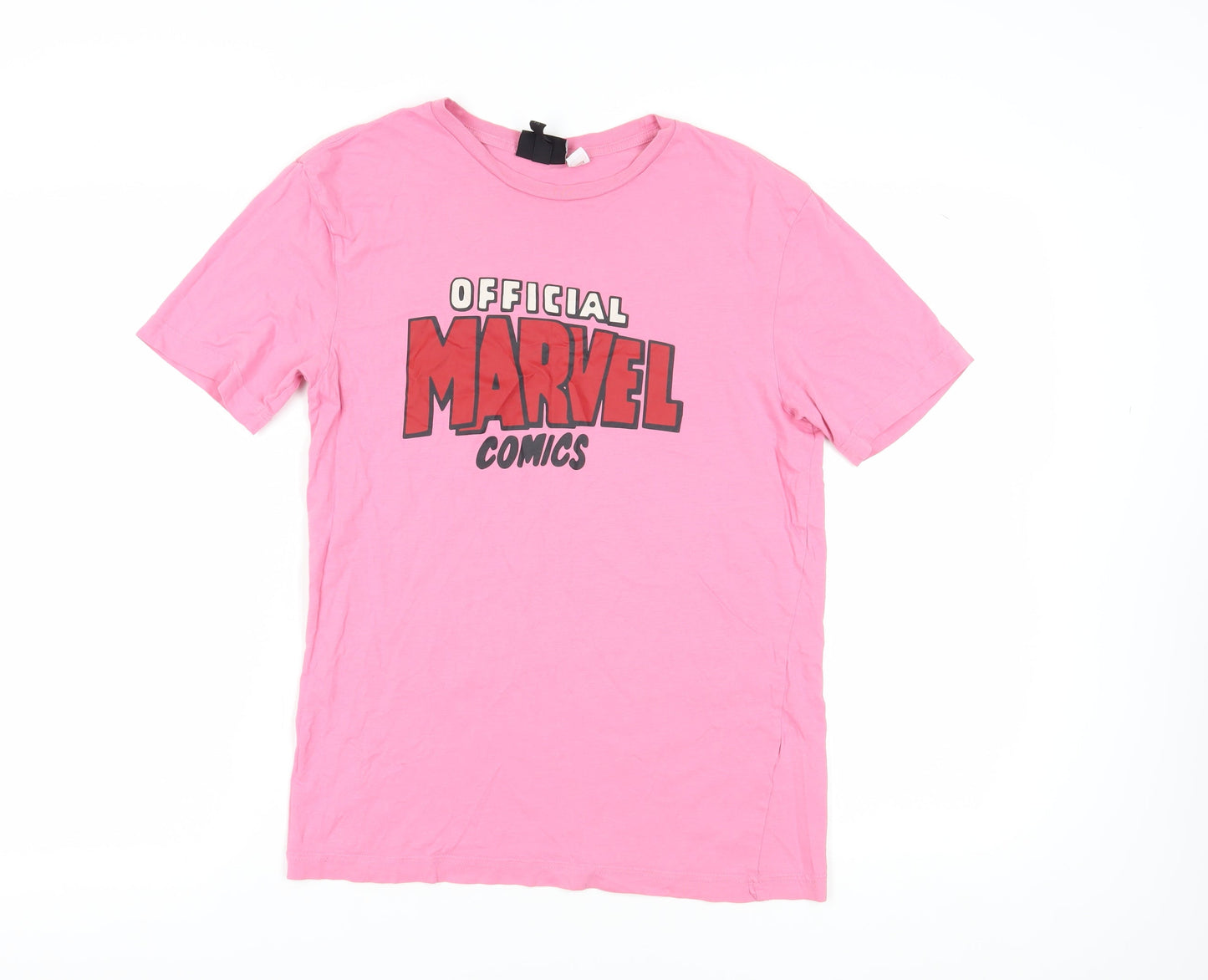 Unisex Adults UK Size 12 H&M Pink Basic T-Shirt