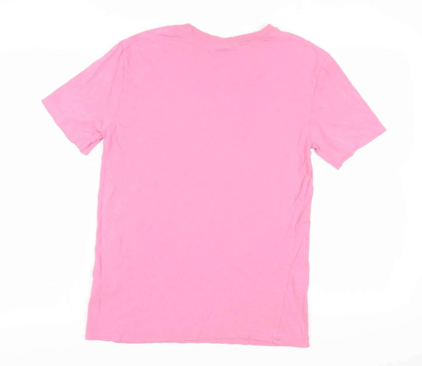 Unisex Adults UK Size 12 H&M Pink Basic T-Shirt