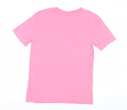 Unisex Adults UK Size 12 H&M Pink Basic T-Shirt