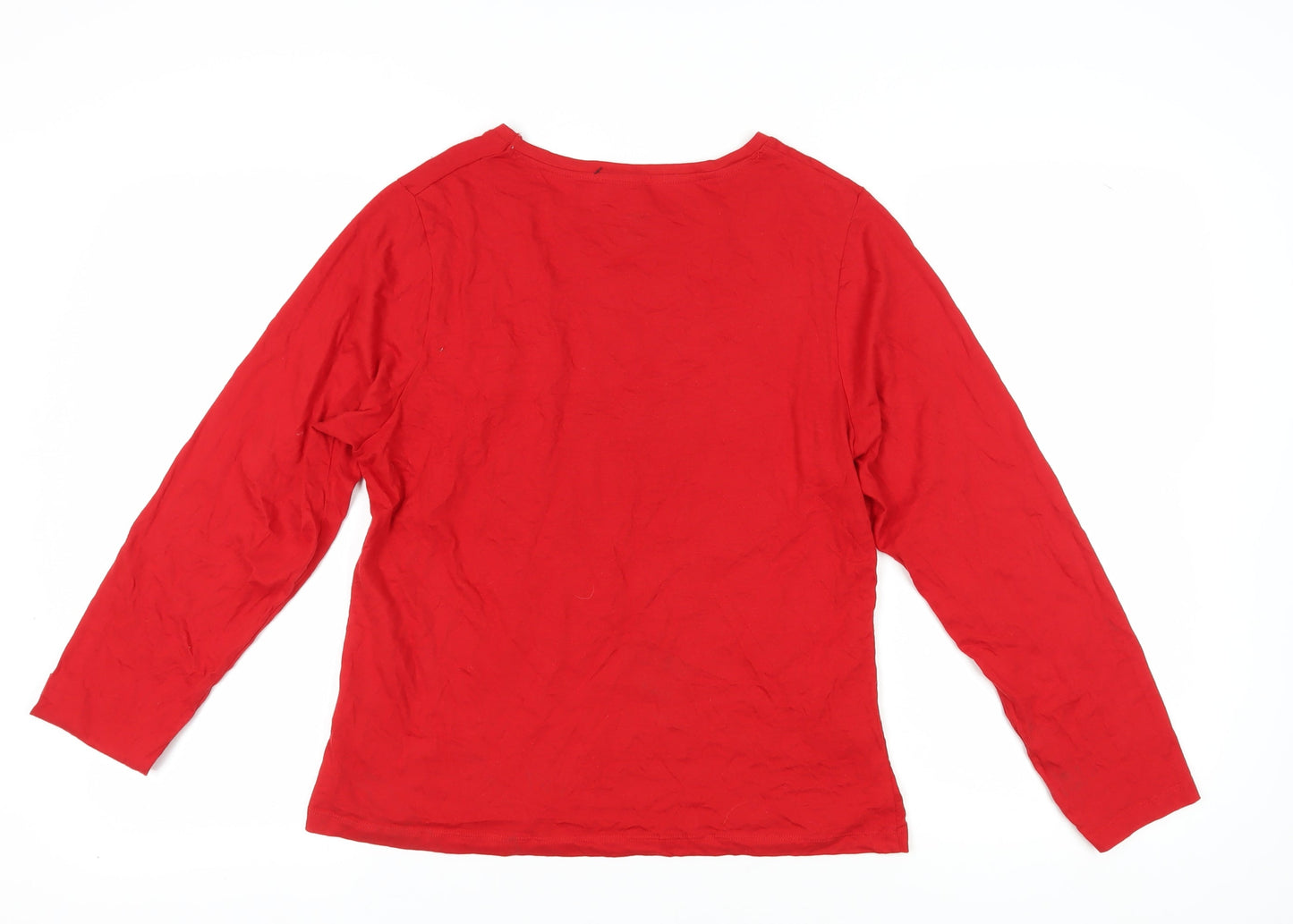 Womens UK Size S Disney Red Basic T-Shirt