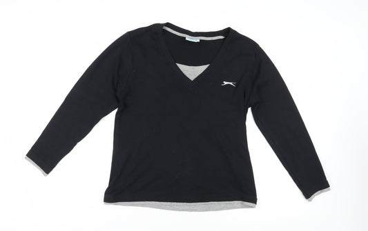 Womens UK Size 18 Slazenger Black Basic T-Shirt