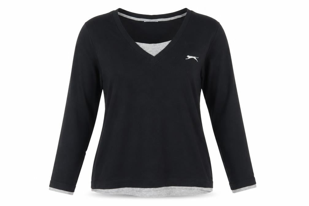 Womens UK Size 18 Slazenger Black Basic T-Shirt
