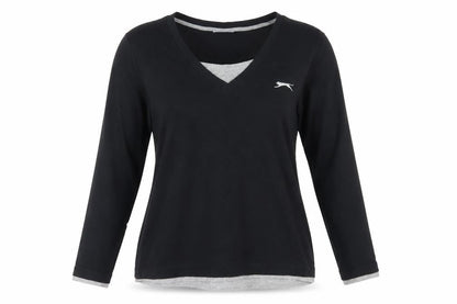 Womens UK Size 18 Slazenger Black Basic T-Shirt