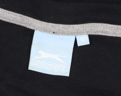 Womens UK Size 18 Slazenger Black Basic T-Shirt