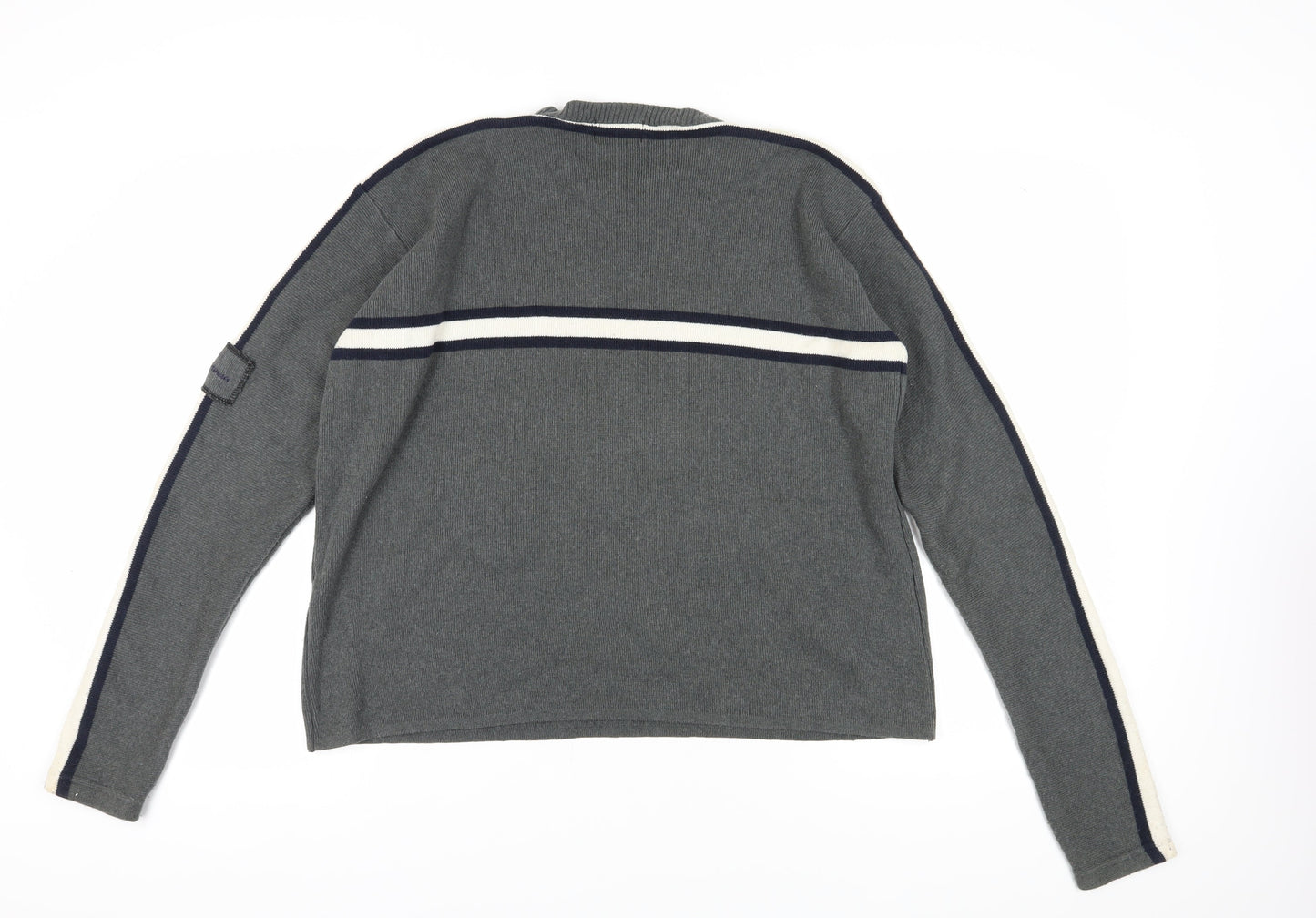 Ben Sherman Men's Grey Cotton Blend Pullover Jumper Size M