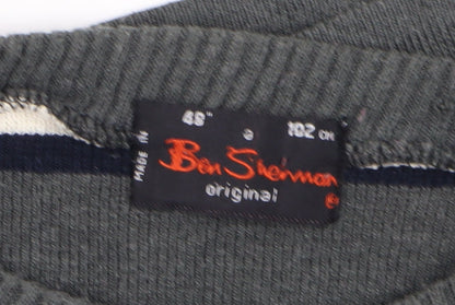 Ben Sherman Men's Grey Cotton Blend Pullover Jumper Size M