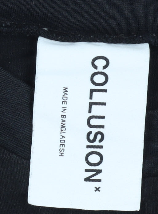 Mens UK Size L COLLUSION Black  T-Shirt