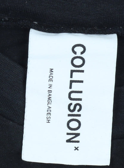 Mens UK Size L COLLUSION Black  T-Shirt