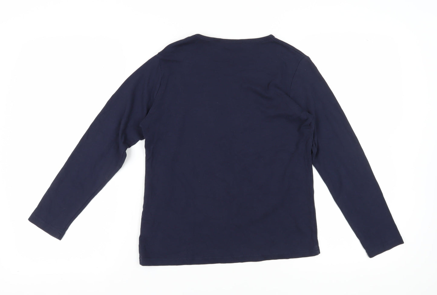 Isle Women's Blue Embroidered Long Sleeve T-Shirt S