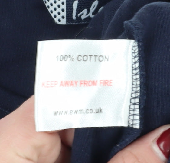 Isle Women's Blue Embroidered Long Sleeve T-Shirt S