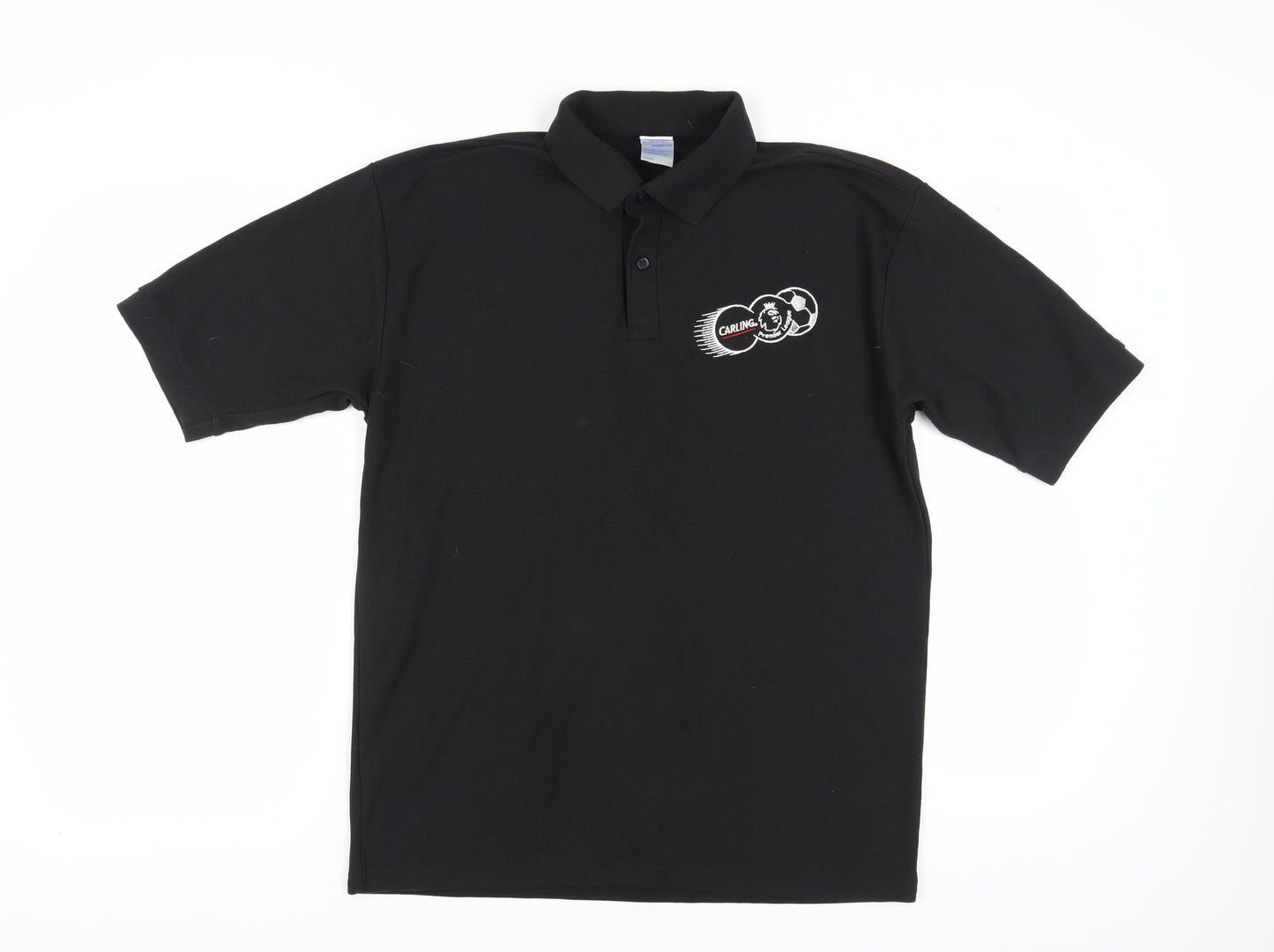 Russell Men's Black Polo L Collared Logo Classic