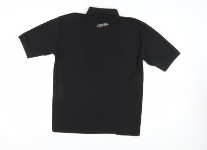 Russell Men's Black Polo L Collared Logo Classic