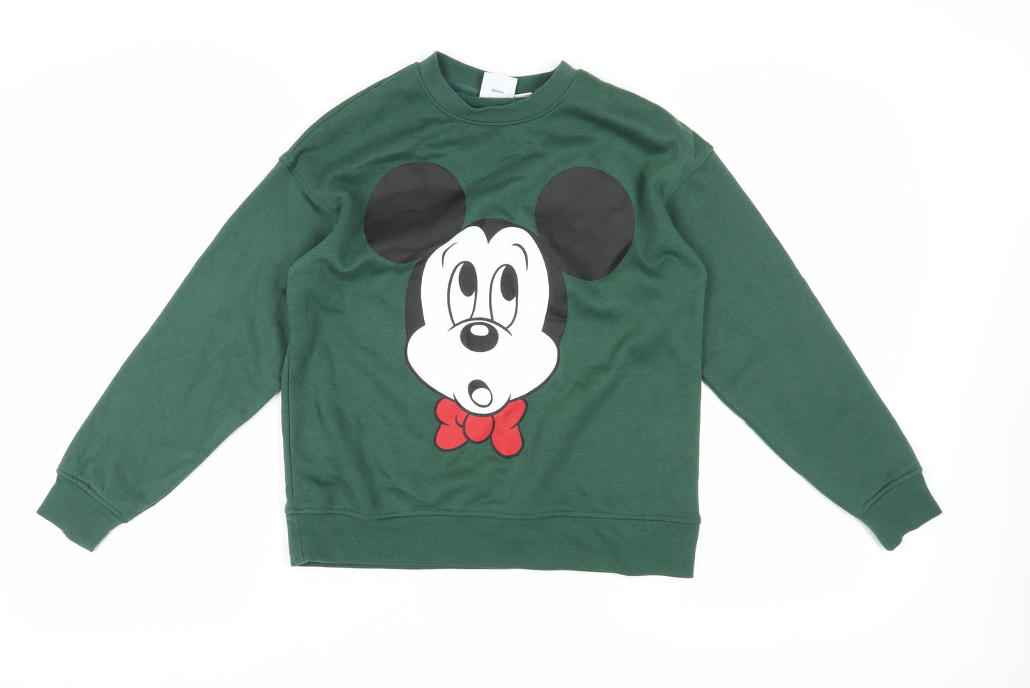 Womens UK Size 2XS Disney Green Pullover Sweatshirt