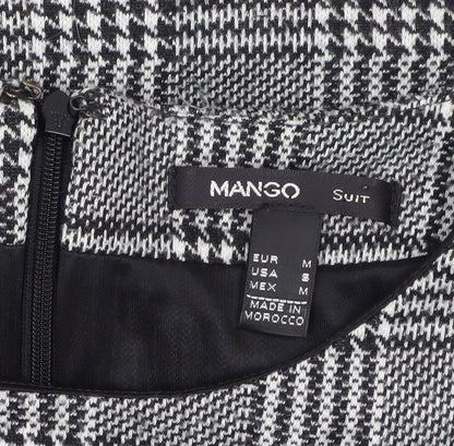 Mango Women's Black Check Short Sheath Dress Medium