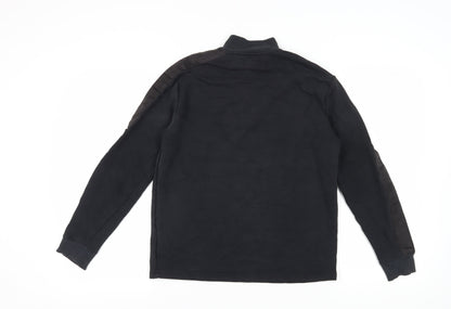 Topman Men's Black XS 1/4 Zip Logo Sweatshirt