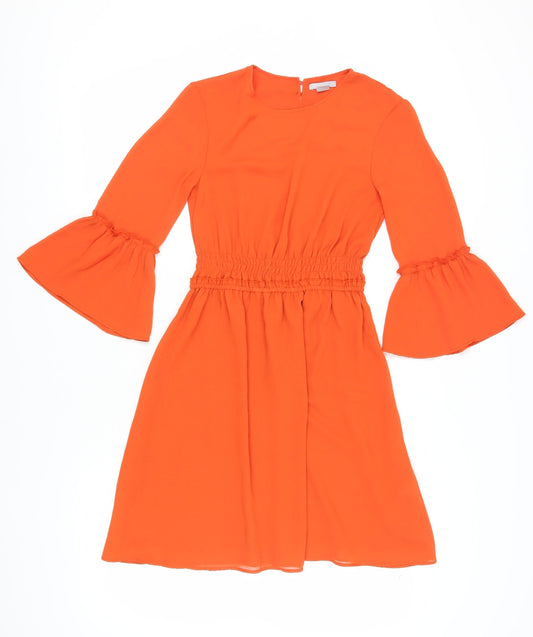 H&M Women's Orange A-Line Dress Size 6