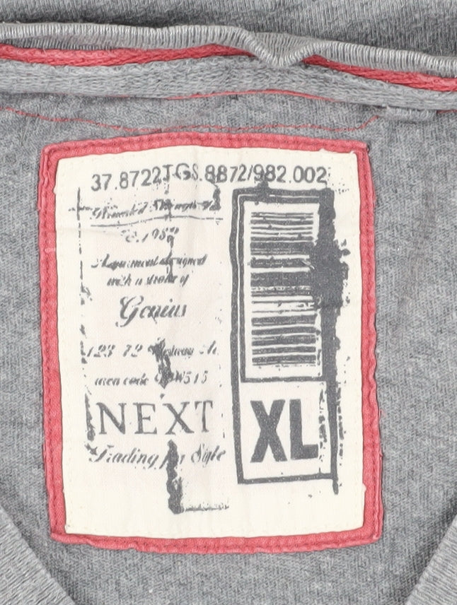 Next Men's Grey Graphic Print T-Shirt XL