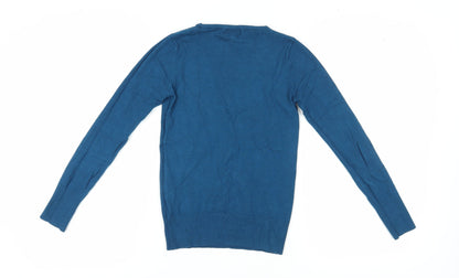 BlancoTricot Women's Blue Pullover Jumper, Size 8